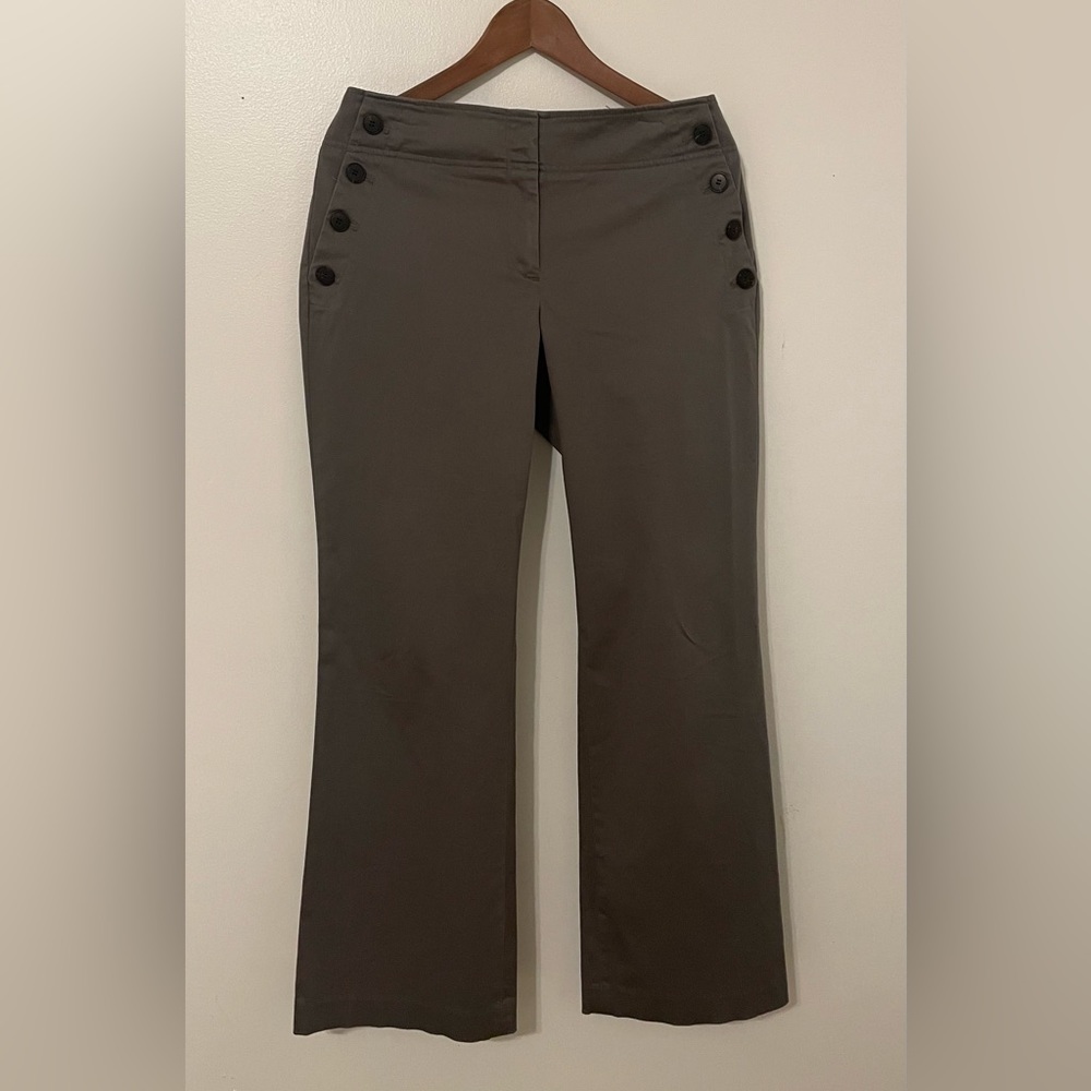 Loft Julie Gray Wide Leg Button Pockets Trousers Sz6